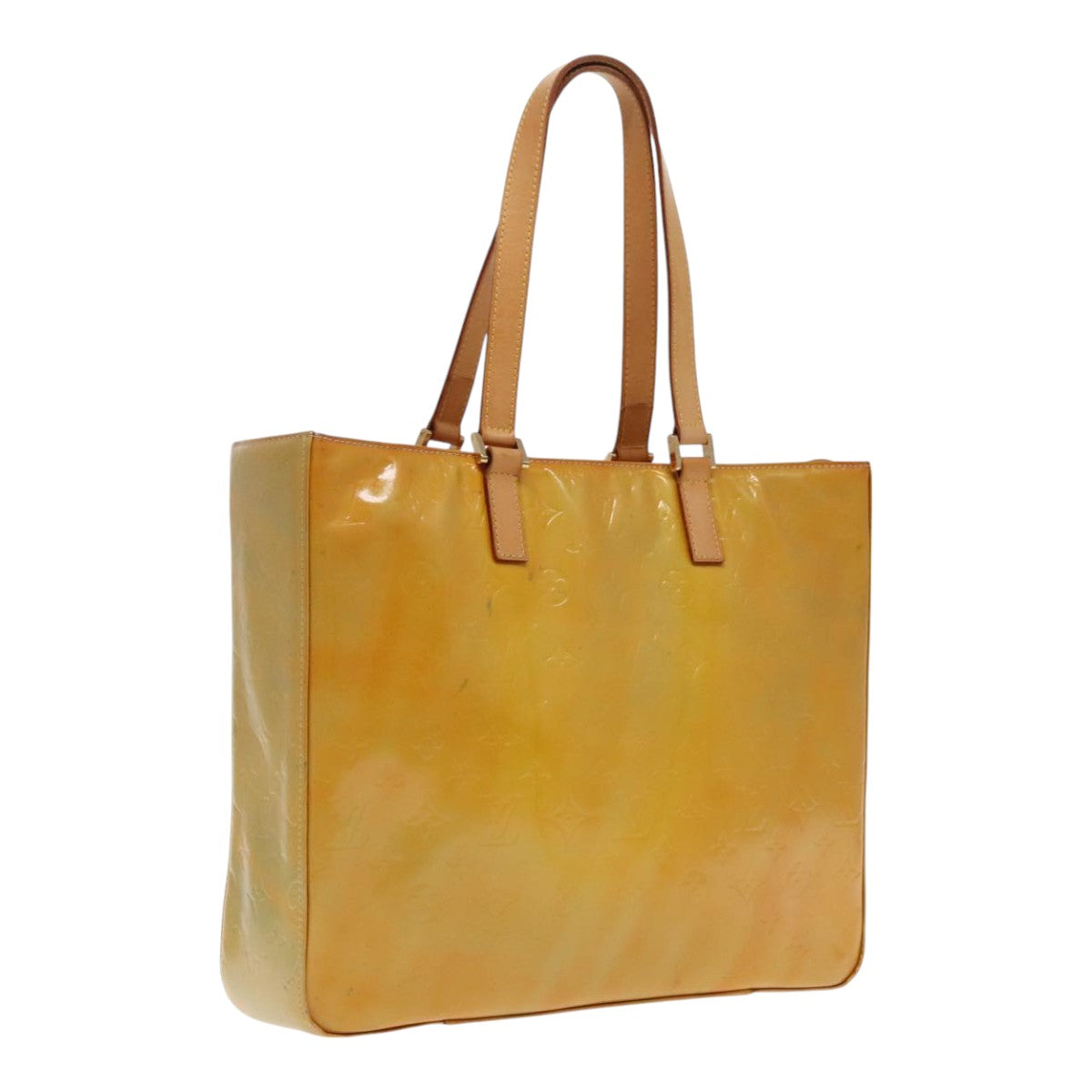 LOUIS VUITTON Monogram Vernis Columbus Tote Bag Gris M91028 LV 95922