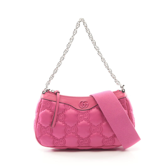 Luxury Gucci Trending 2025 GG Matelasse Chain handbag Nylon Leather Pink purple 2WAY