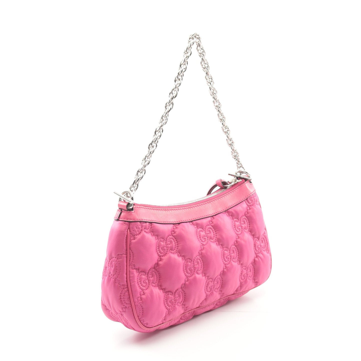 Luxury Gucci Trending 2025 GG Matelasse Chain handbag Nylon Leather Pink purple 2WAY