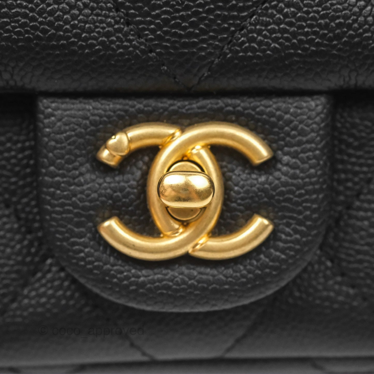 Chanel Mini Flap Bag Heart Adjustable Chain Black Caviar Aged Gold Hardware