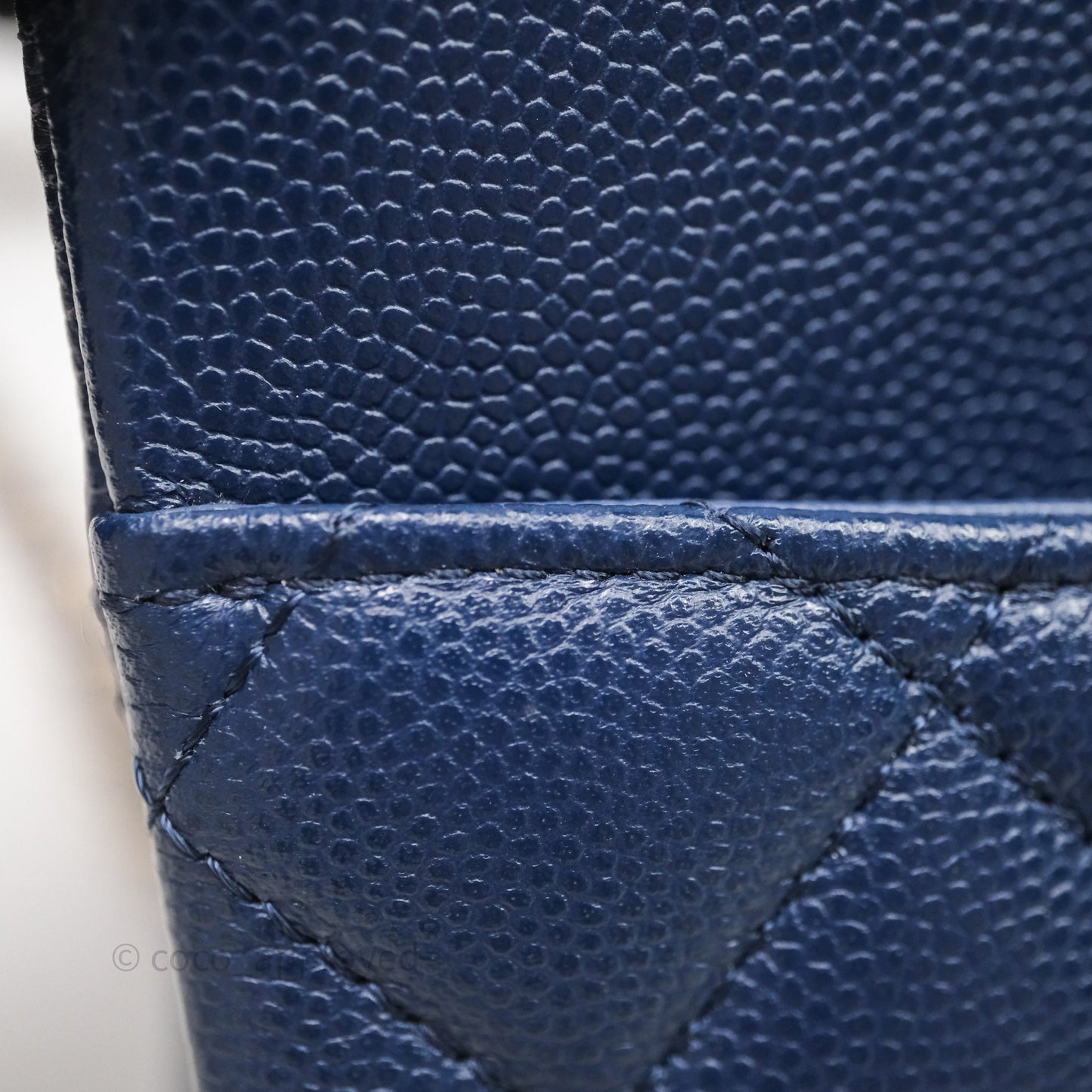 Chanel Medium Classic Flap Quilted Dark Blue Caviar Gold Hardware