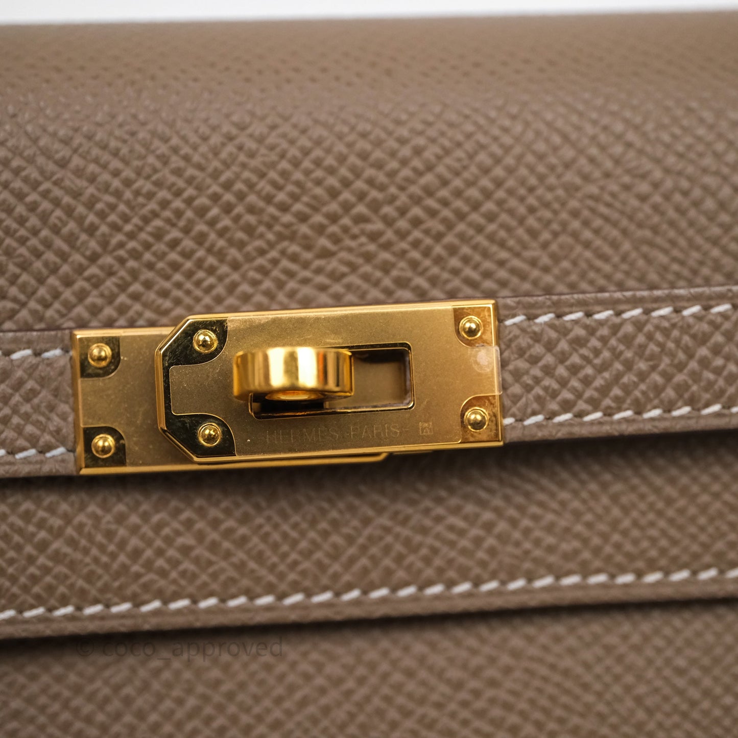 Hermès Kelly To Go Wallet Etoupe 18 Epsom Gold Hardware