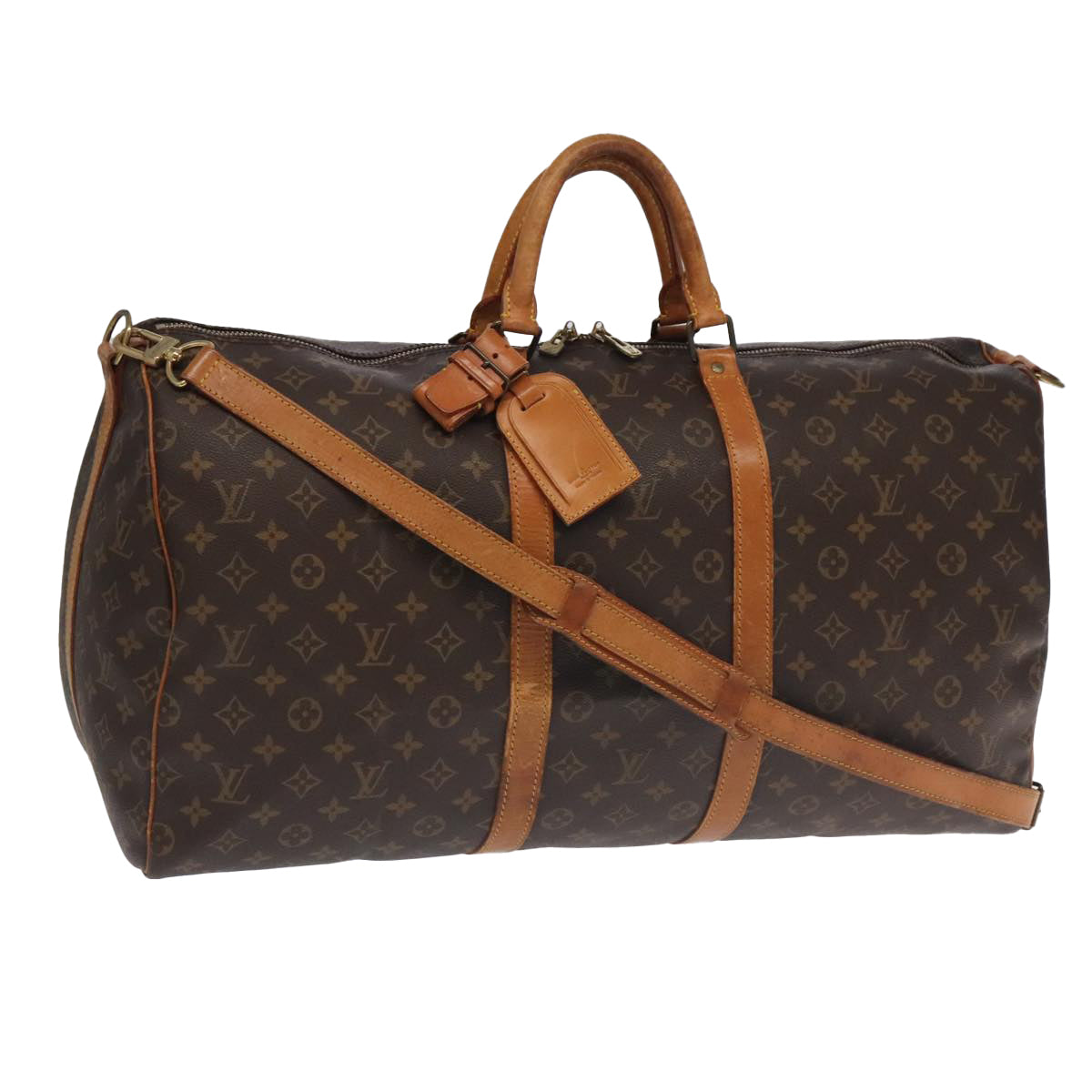 LOUIS VUITTON Monogram Keepall Bandouliere 55 Boston Bag M41414 LV 95973