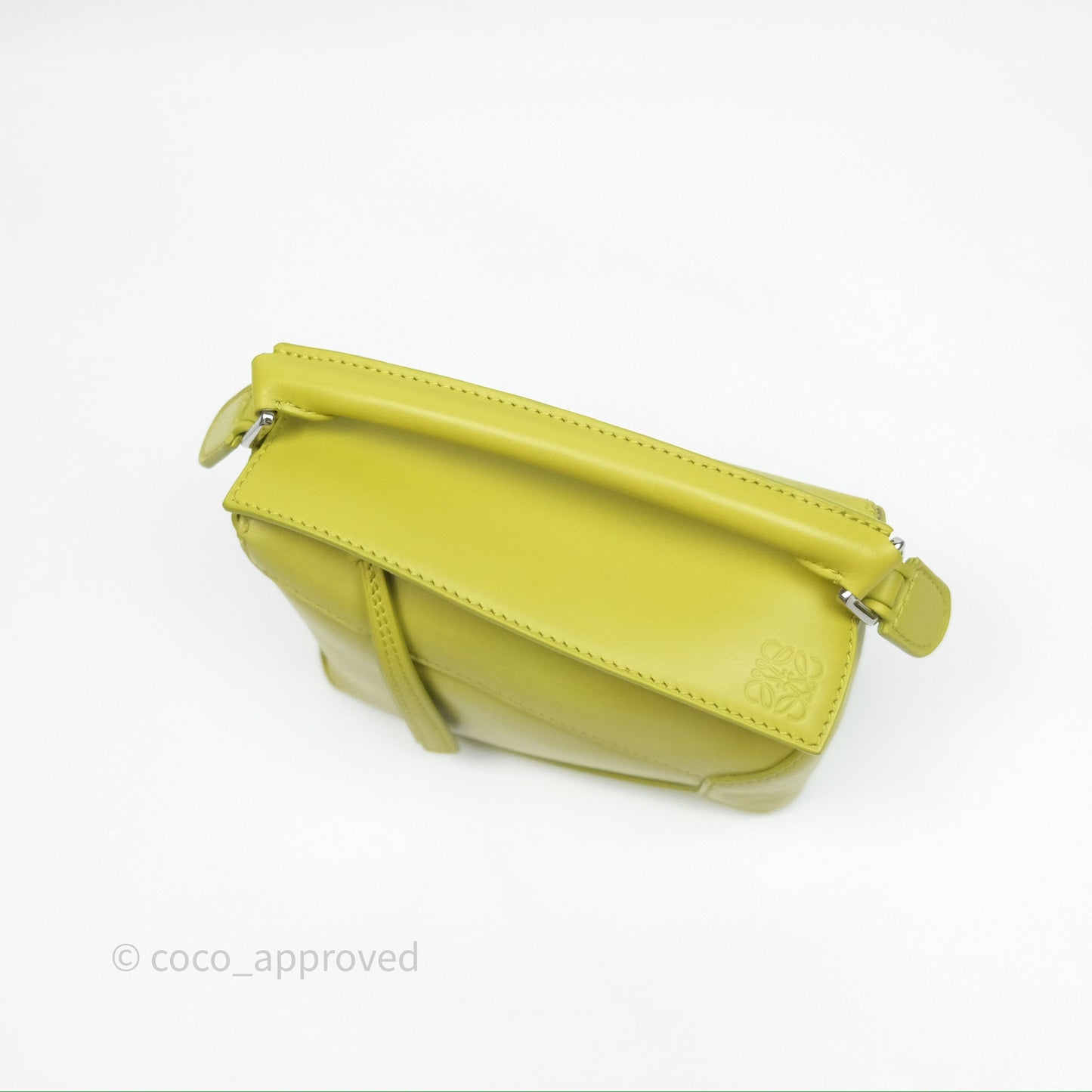 Loewe Mini Puzzle Edge Bag in Lime Smooth Calfskin