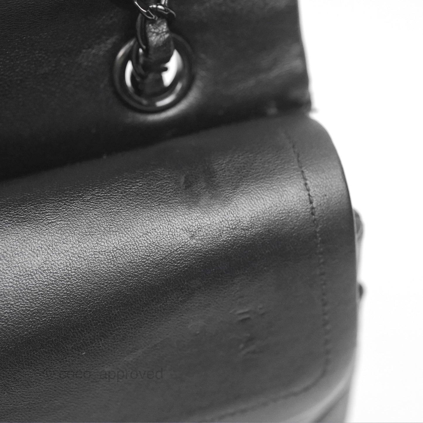 Chanel Classic M/L Medium Flap Chevron So Black Calfskin