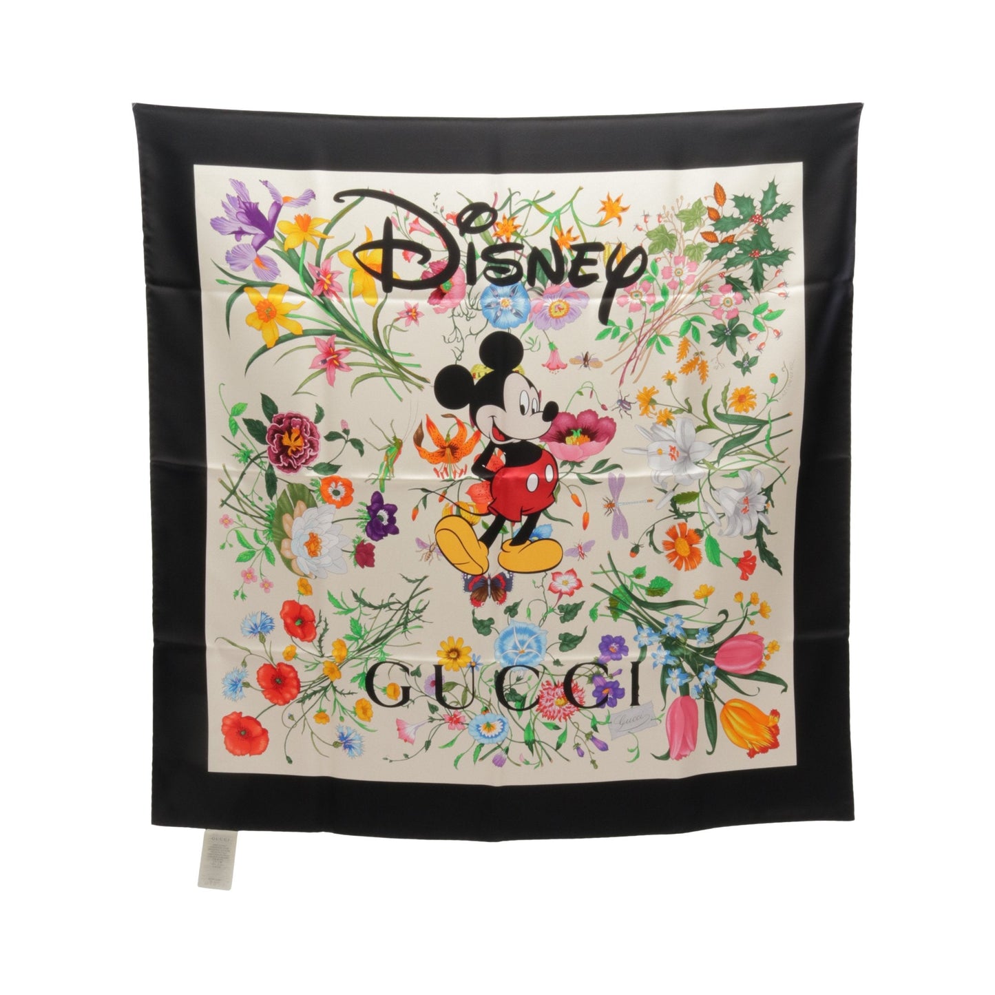 Luxury Gucci Trending 2025 Luxury Gucci Trending 2025 * Disney Floral Scarf Floral pattern Silk Black Ivory Multicolor Mickey
