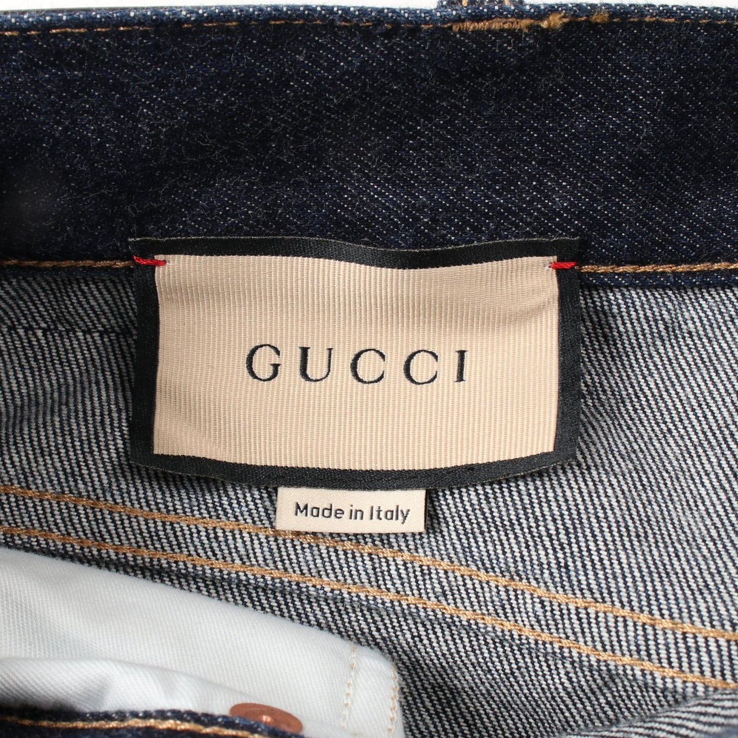 Luxury Gucci Trending 2025 Denim pants Horse embroidery at hem Cotton Indigo blue With fold