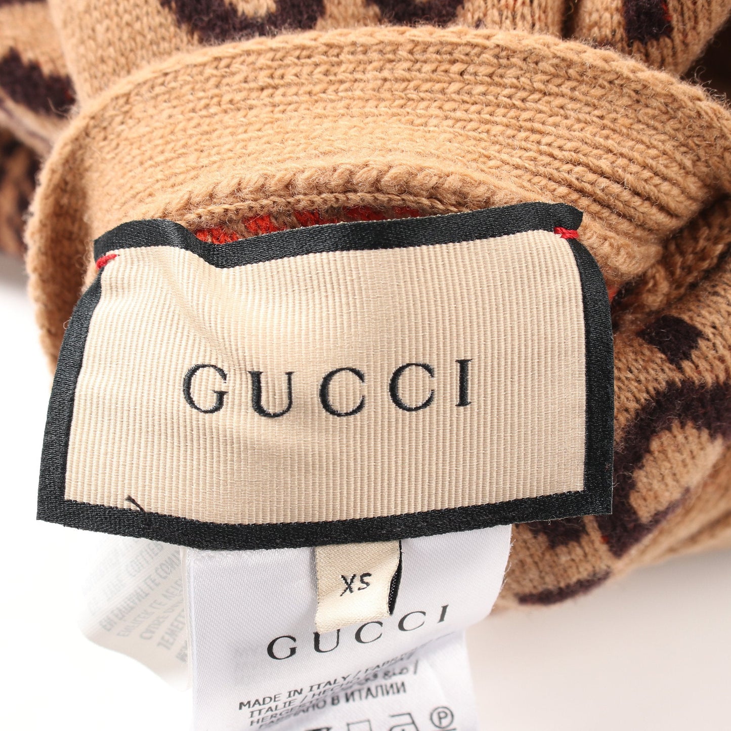 Luxury Gucci Trending 2025 GG pattern Cardigan Glen check Wool Light brown Dark brown Orange Reversible