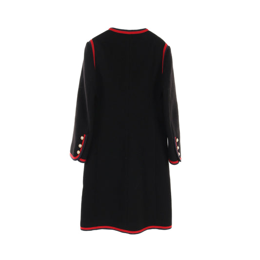 Luxury Gucci Trending 2025 Interlocking G Coat Wool Black Red Navy