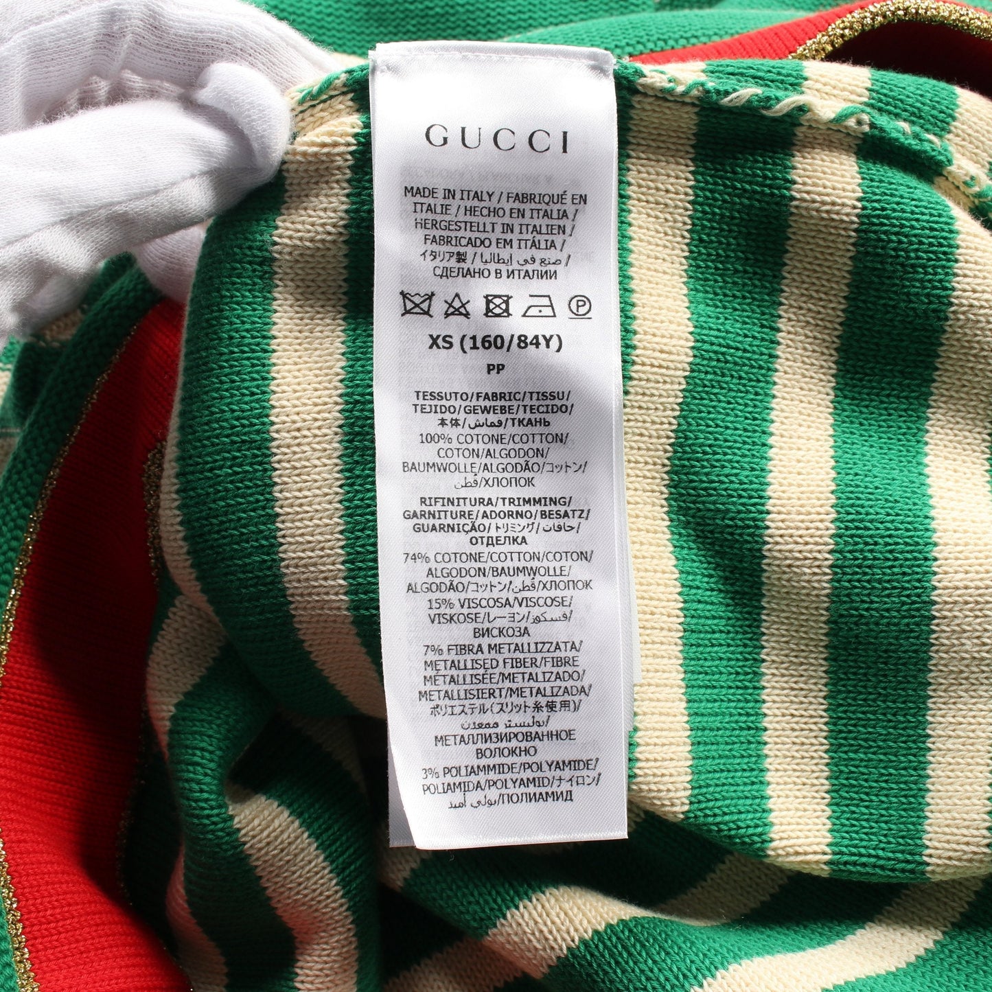 Luxury Gucci Trending 2025 Marine Logo Knit Stripes Cotton Green Multicolor 22SS