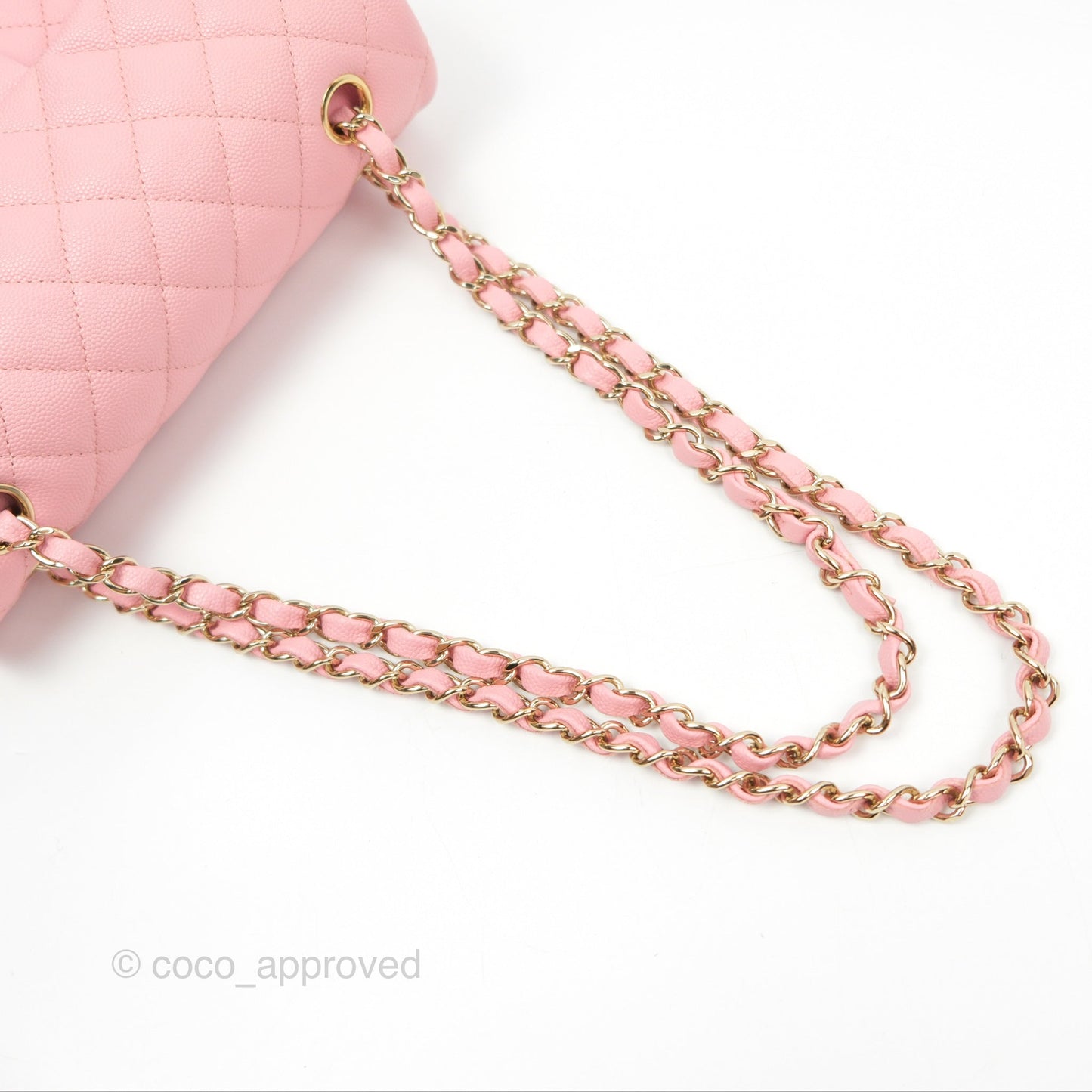 Chanel Small Classic Quilted Flap Sakura Pink Caviar Gold Hardware 22C