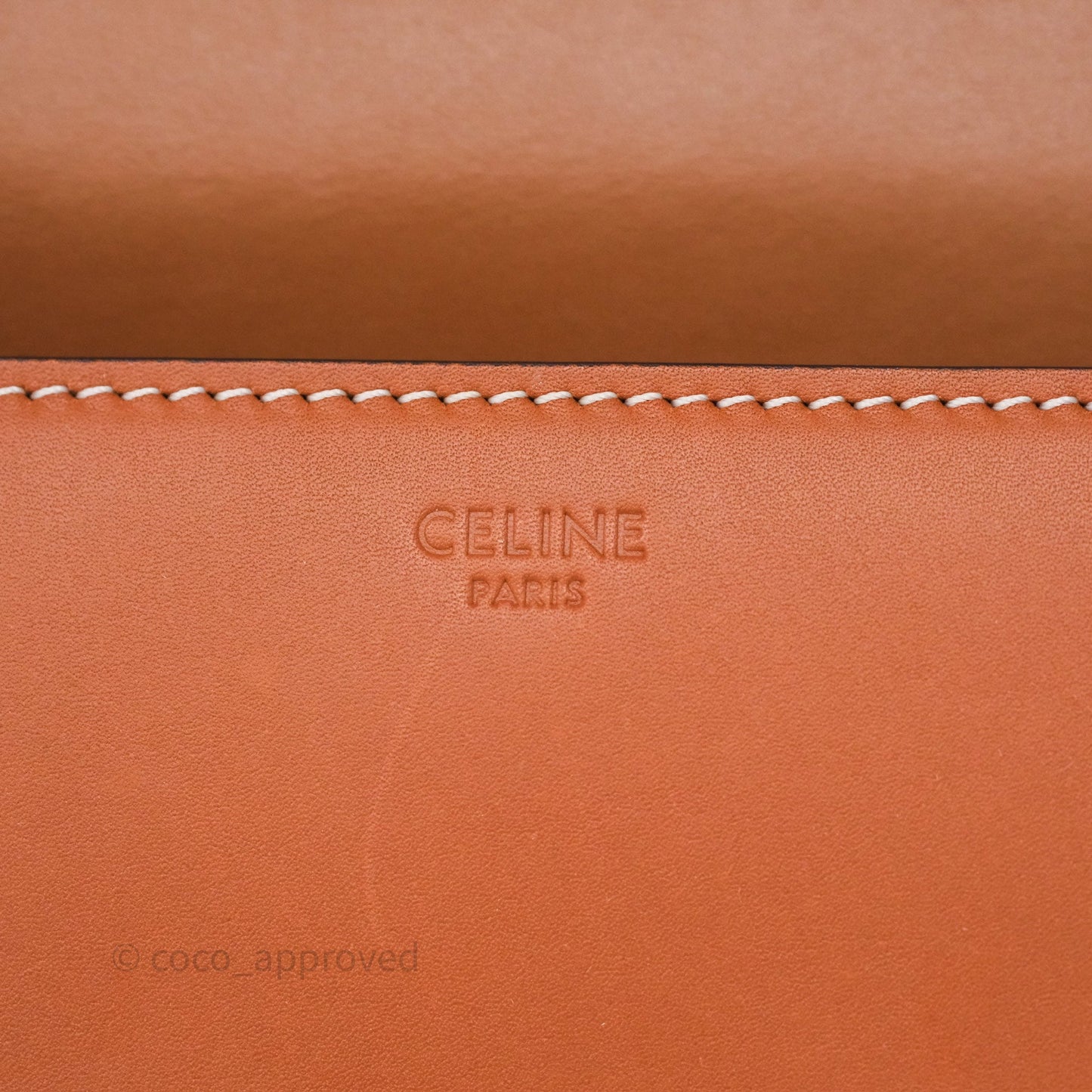 Celine Triomphe Shoulder Bag Tan Calfskin