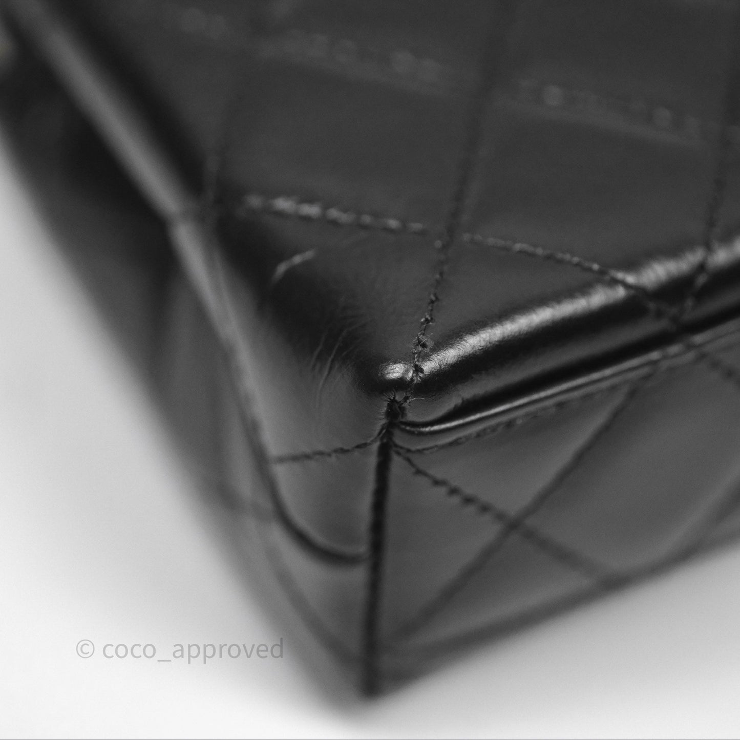 Chanel Mini Nano Kelly Bag Black Shiny Calfskin Aged Gold Hardware