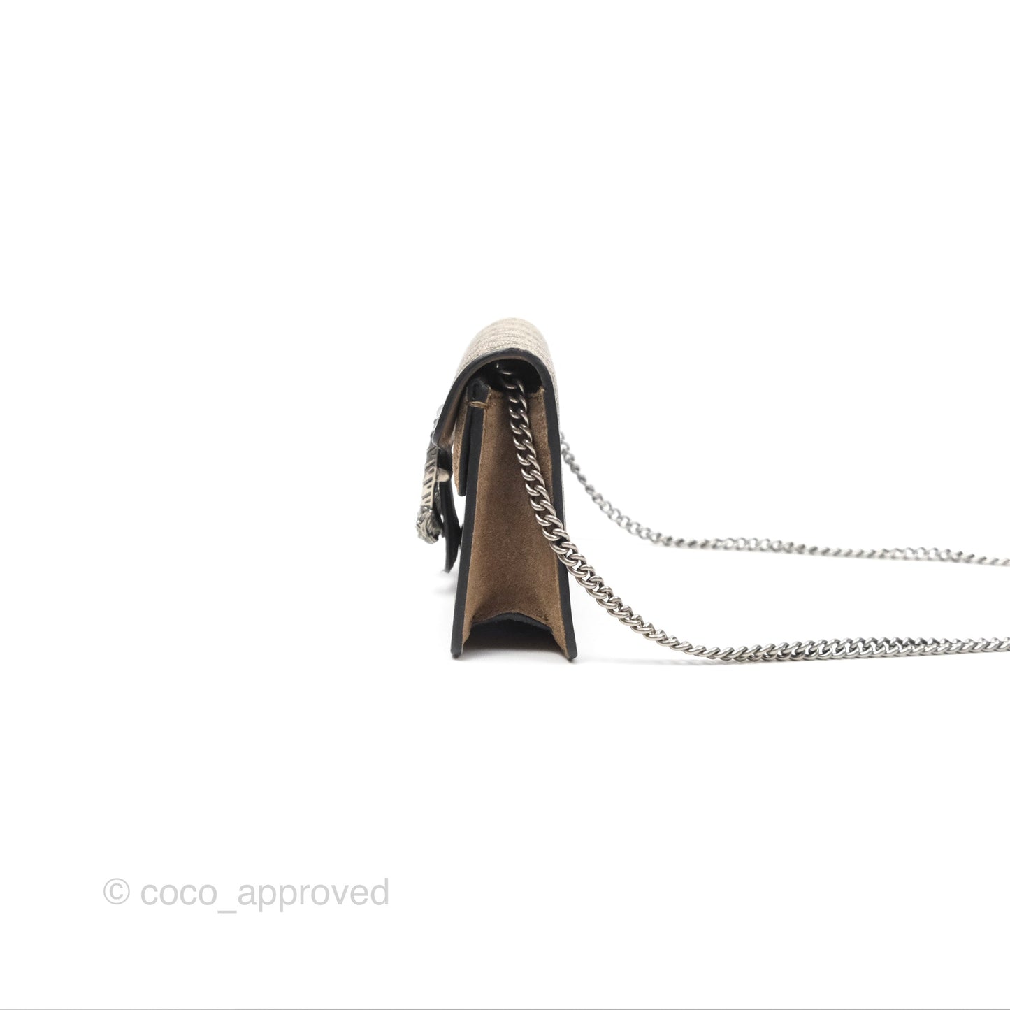 Gucci Dionysus GG Supreme Super Mini Crossbody Bag Ruthenium Hardware