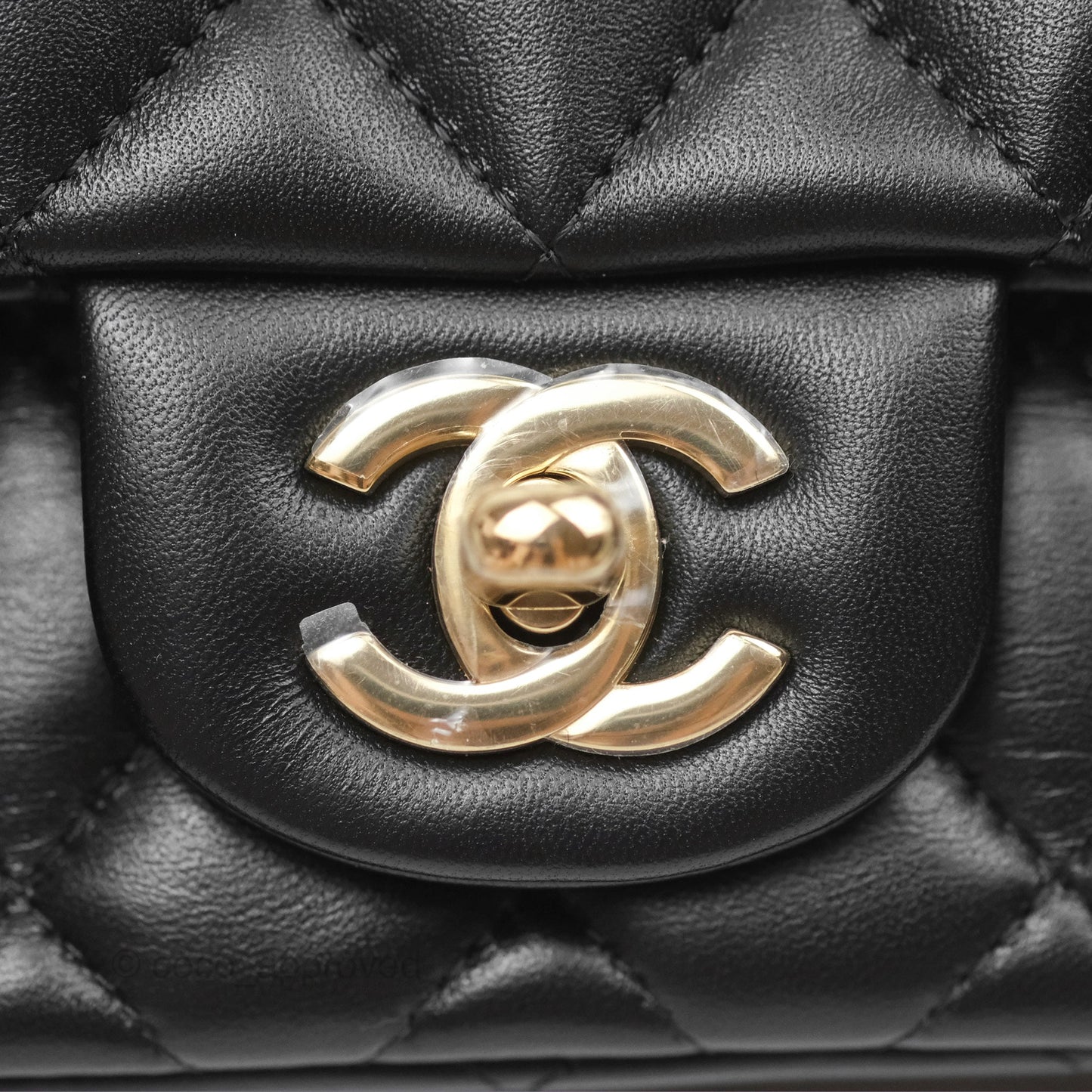 Chanel Mini Square Black Lambskin Gold Hardware