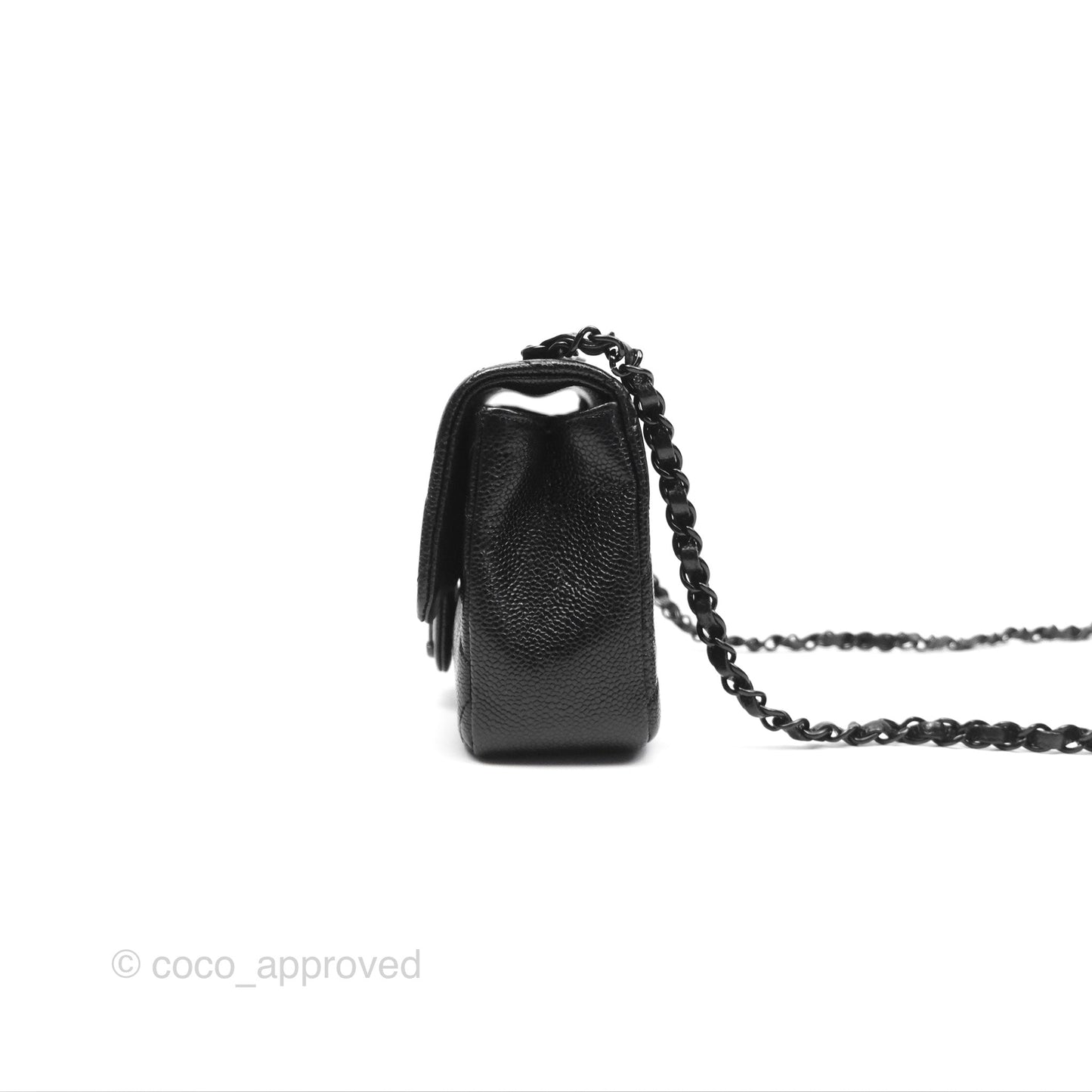 Chanel Quilted Mini Square Flap Bag So Black Caviar Incognito