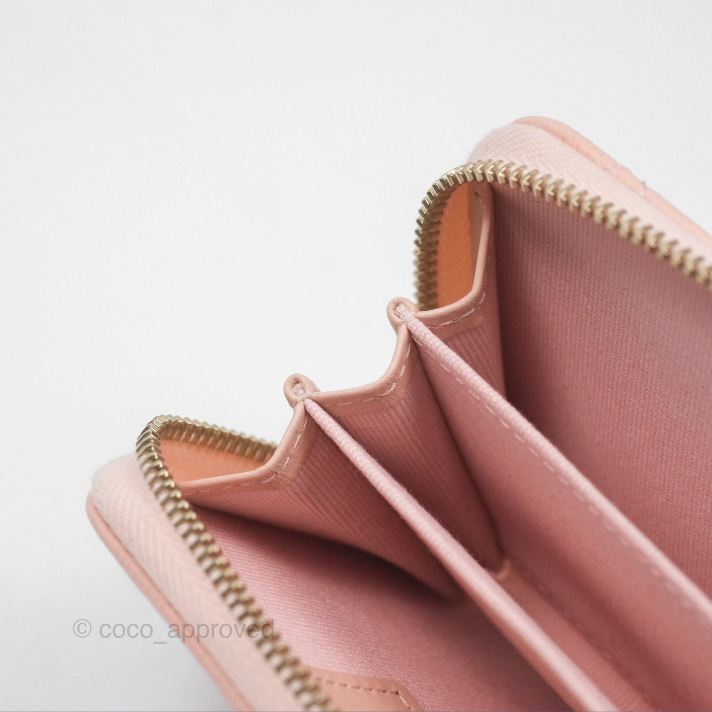 Chanel Classic Zipped Coin Purse Pink Caviar Gold Hardware