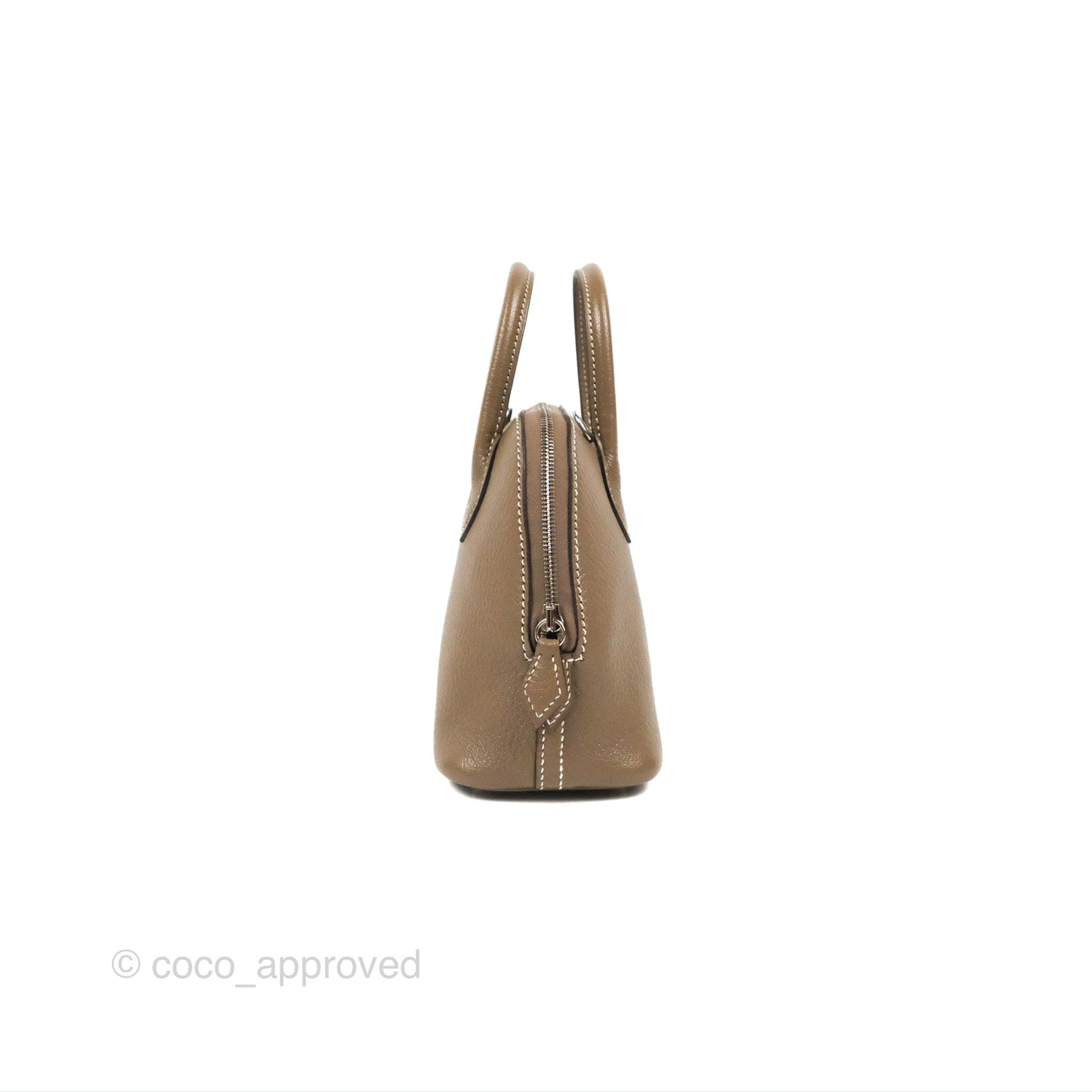 Hermès Bolide Mini 1923 Etoupe Chevre Mysore Palladium Hardware