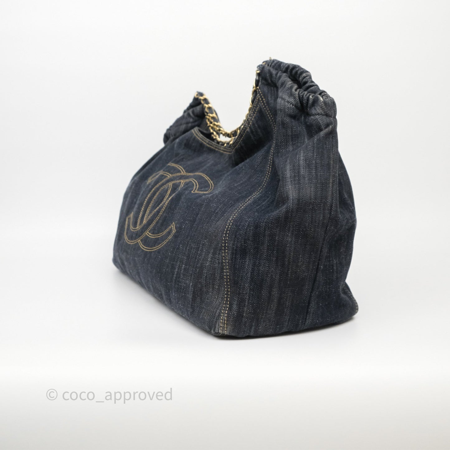 Chanel XL Coco Cabas Tote Bag Denim Gold Hardware