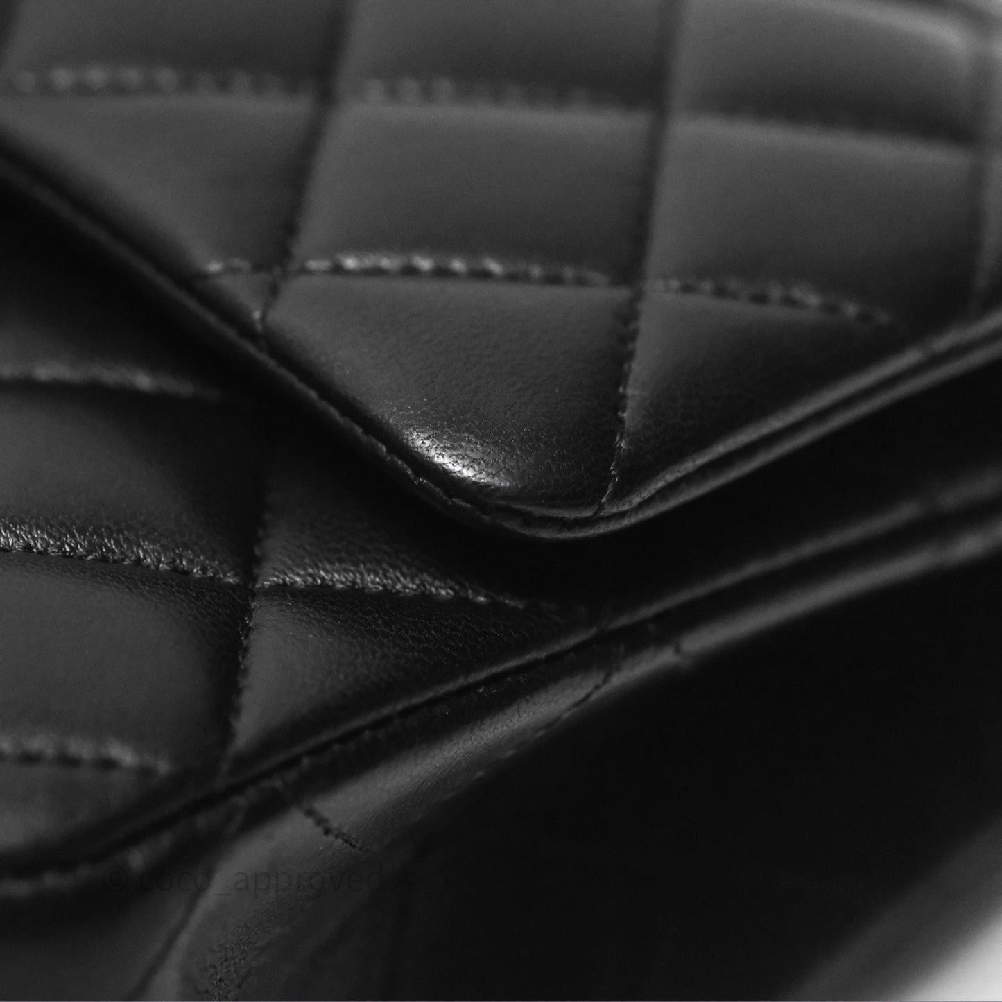 Chanel Classic M/L Medium Flap Quilted Black Lambskin Gold Hardware