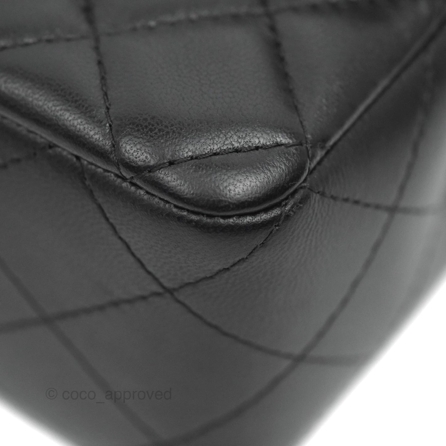 Chanel Quilted Mini Rectangular Flap Black Lambskin Silver Hardware