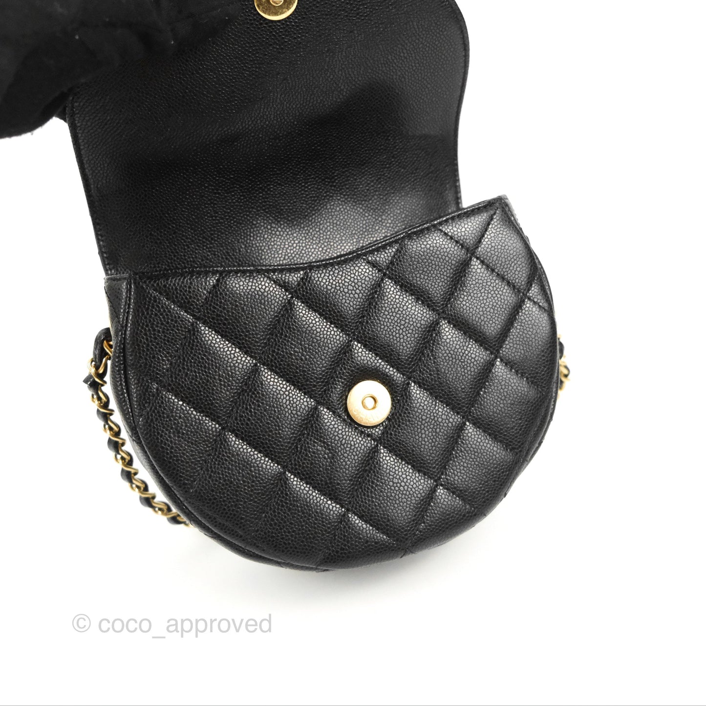 Chanel Mini Messenger Black Caviar Bag 23P