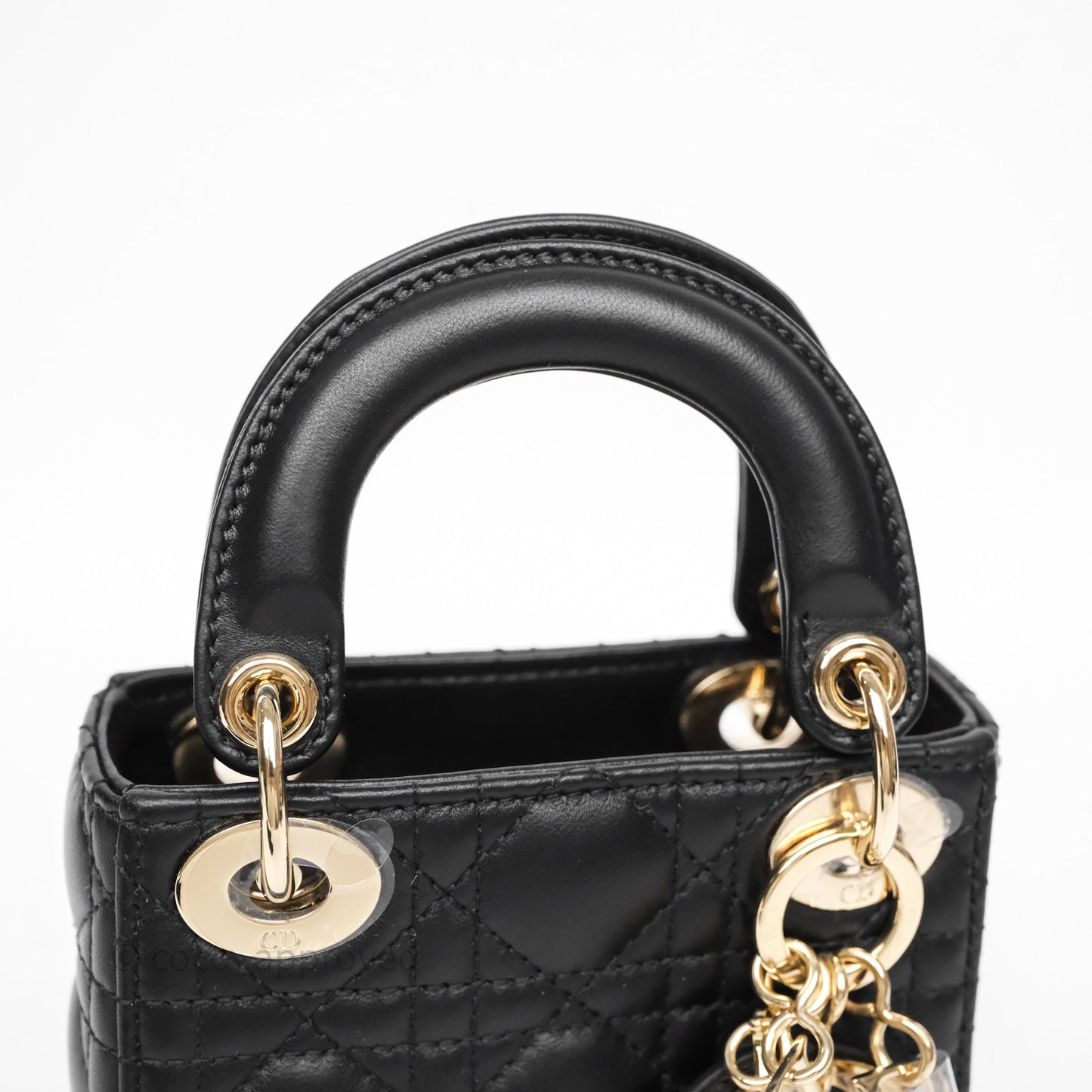 Christian Dior Micro Lady Dior Cannage Black Lambskin Gold Hardware