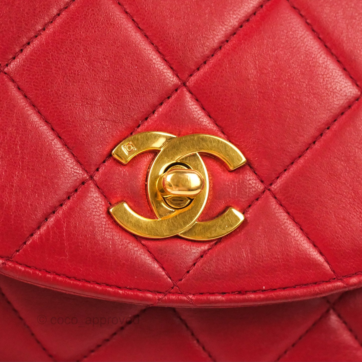 Chanel Vintage CC Duma Backpack Red Lambskin 24K Gold Hardware