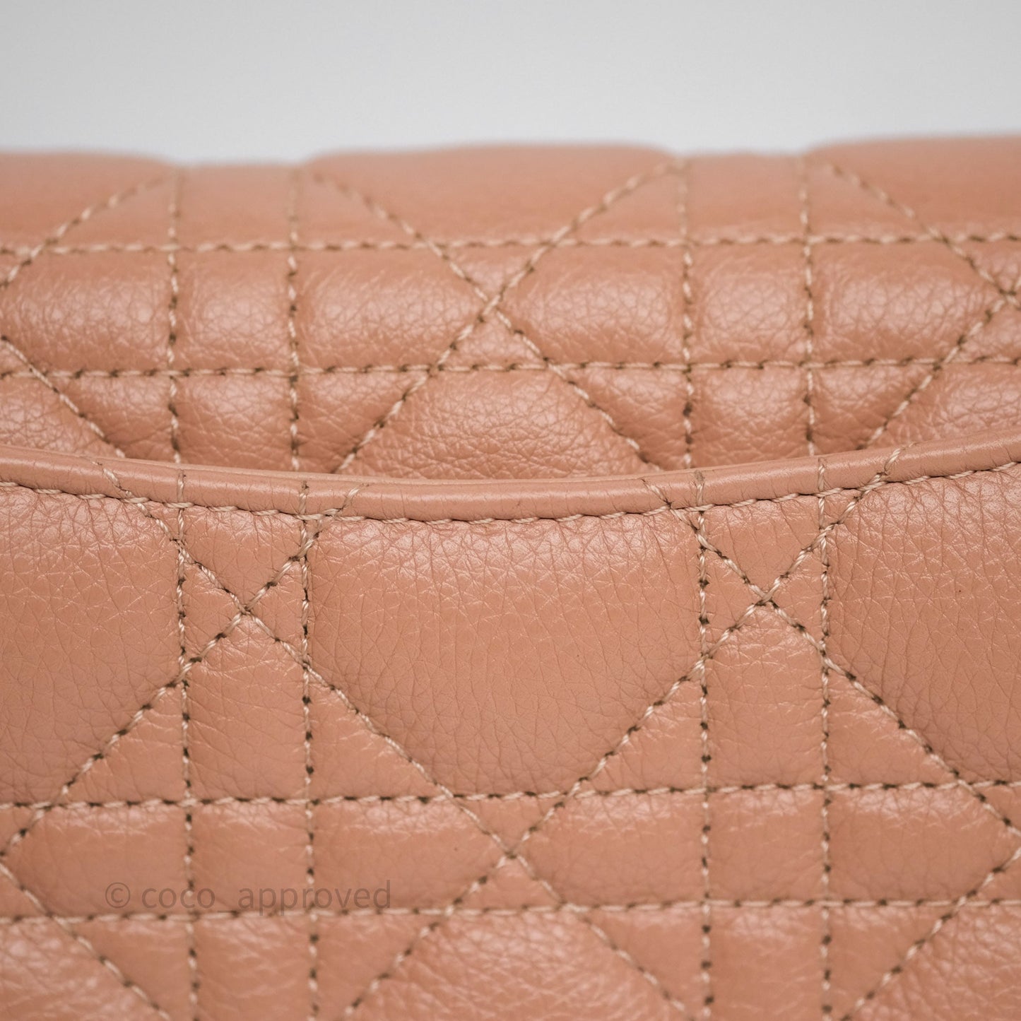 Christian Dior Caro Pouch with Chain In Supple Pink Cannage Calfskin