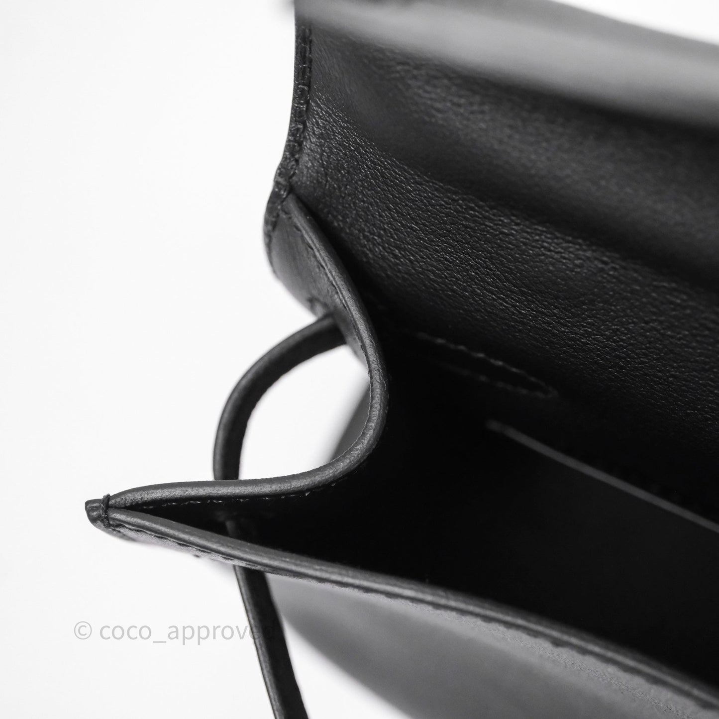 Hermès Kelly Pochette Clutch Black Swift Palladium Hardware