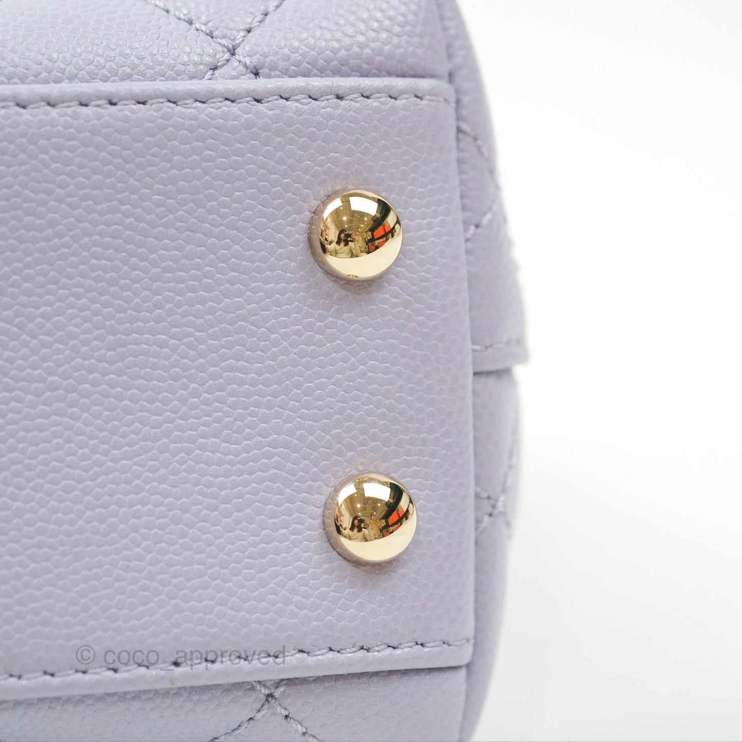 Chanel Mini Coco Handle Lilac Caviar Gold Hardware