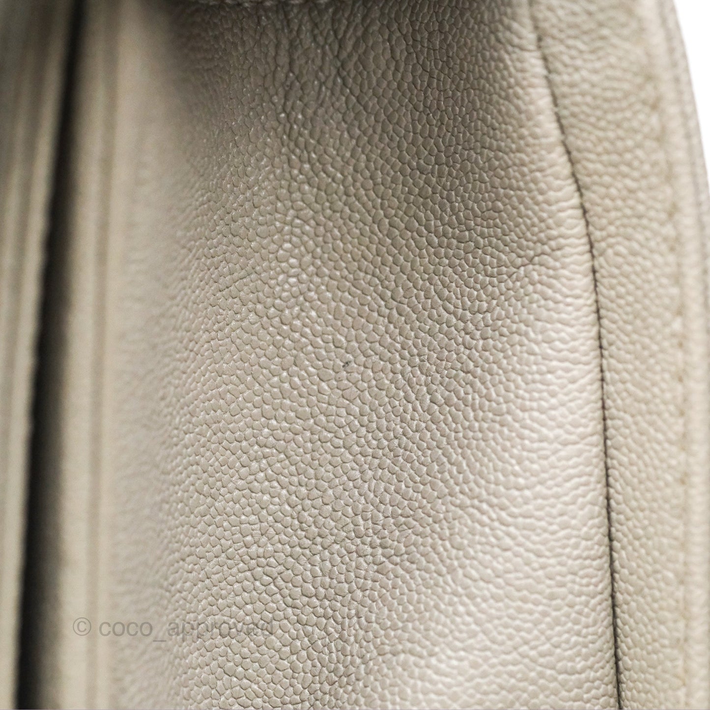 Chanel Small Boy Grey Caviar Silver Hardware