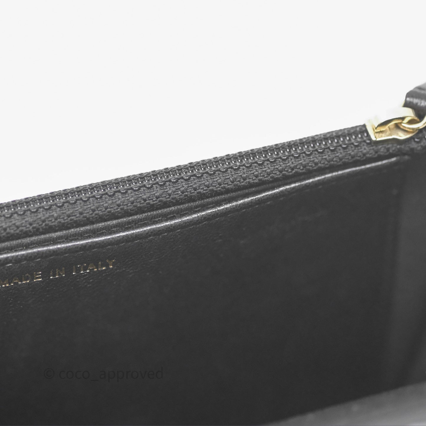 Chanel Reversed Chevron Wallet On Chain WOC Black Lambskin Aged Gold Hardware