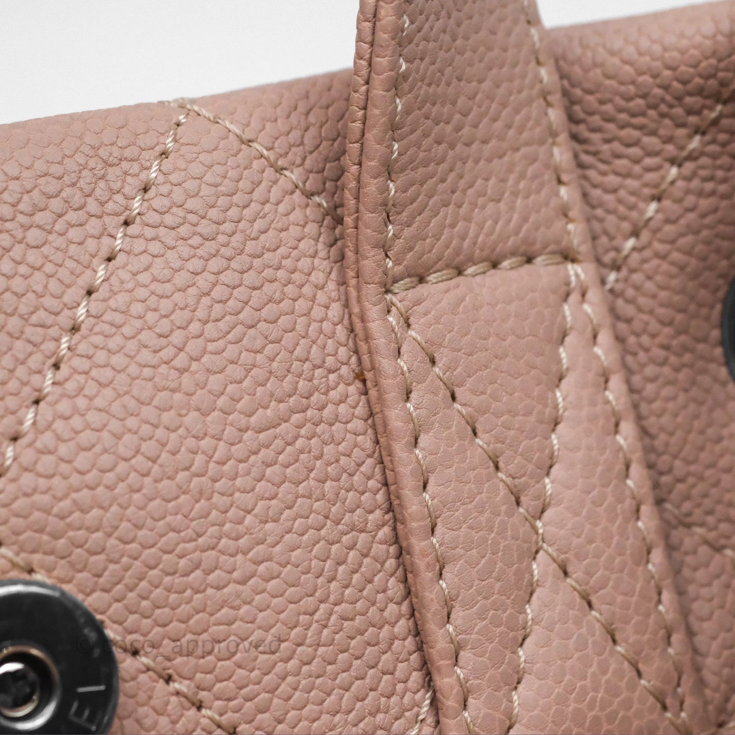 Chanel Quilted Tote Bag Pink Caviar Silver Hardware
