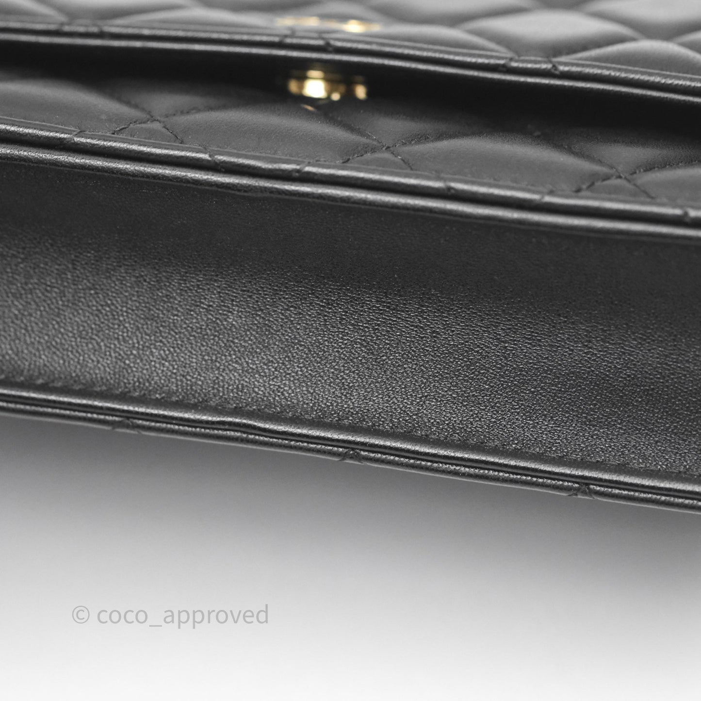 Chanel Mini Square Black Chevron Lambskin Gold Hardware