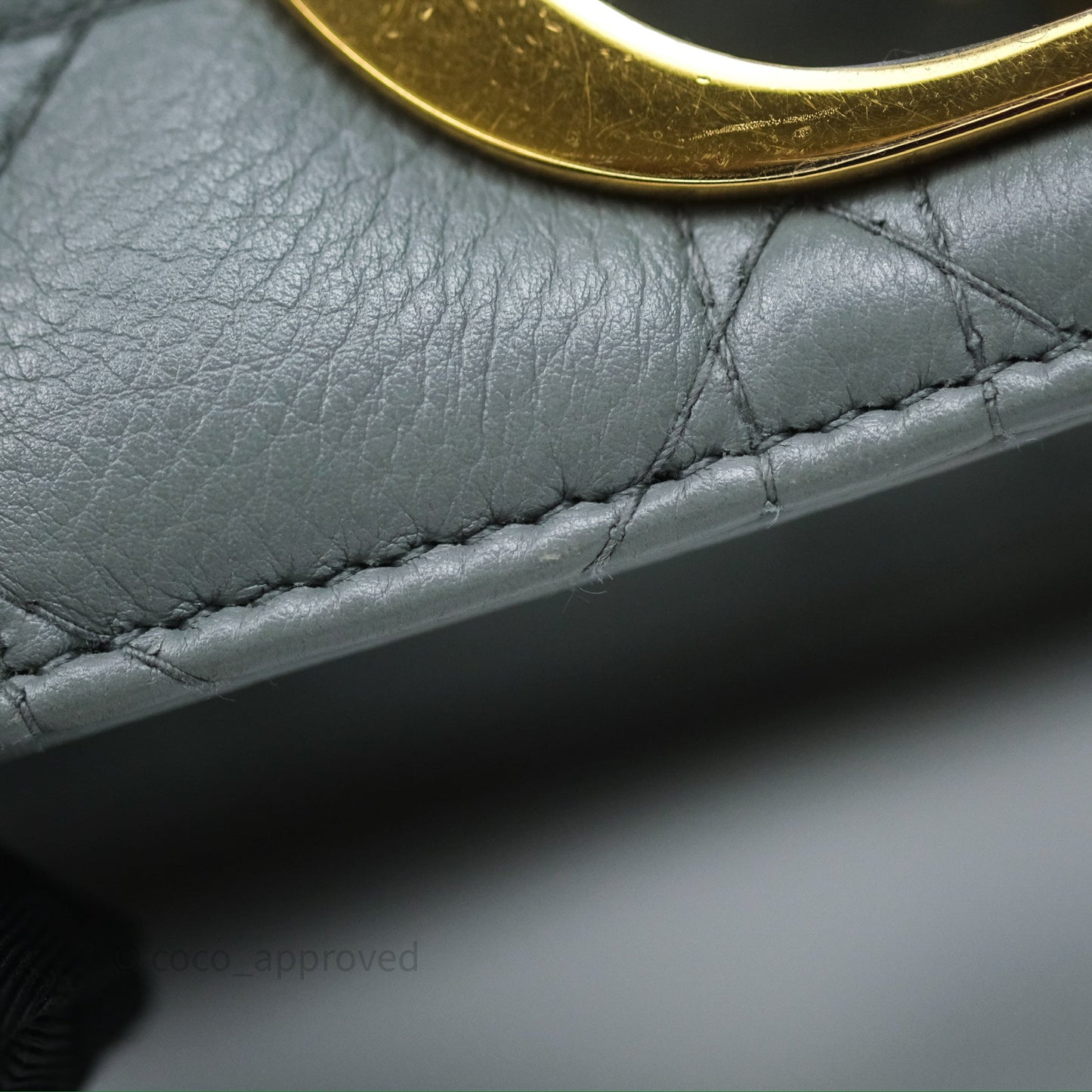 Dior Small Caro Bag Grey Supple Cannage Calfskin