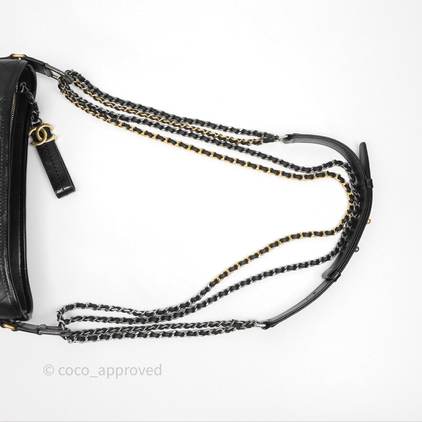 Chanel New Medium Gabrielle Hobo Quilted Black Aged Calfskin