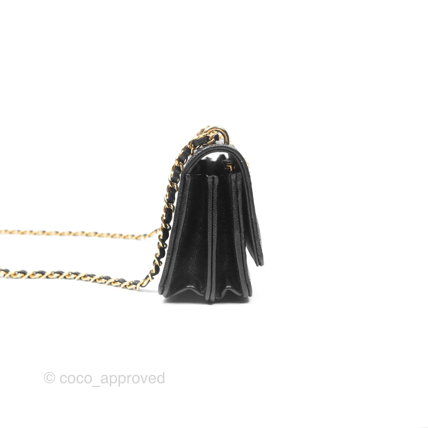 Chanel Mini WOC Bag Charm Black Caviar Gold Hardware