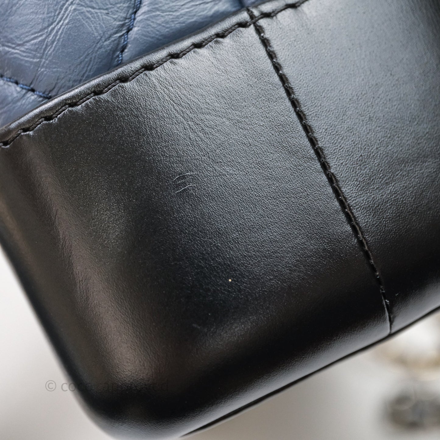 Chanel Gabrielle Backpack Blue Aged Calfskin Small