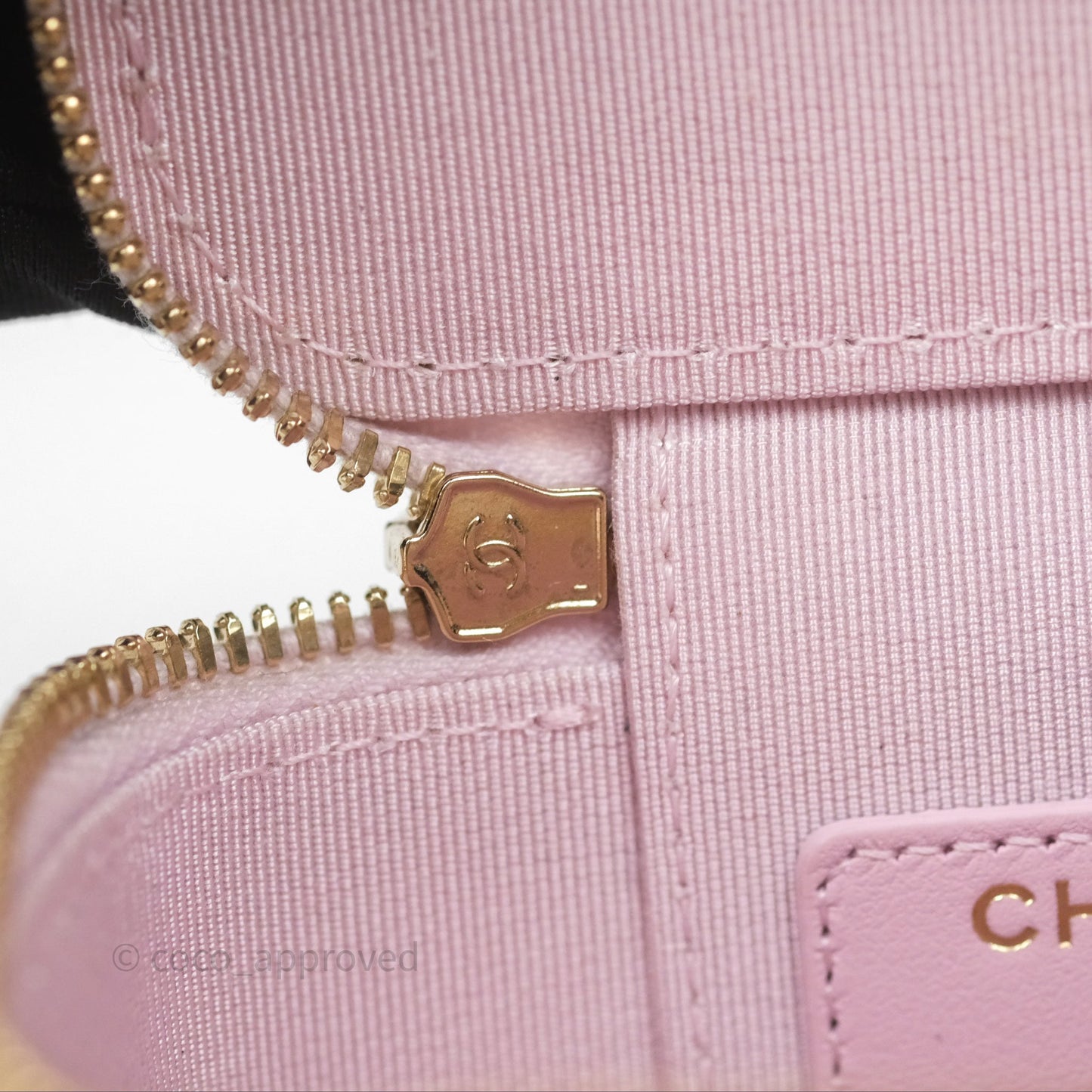 Chanel Mini Vanity With Chain Lilac Caviar Gold Hardware