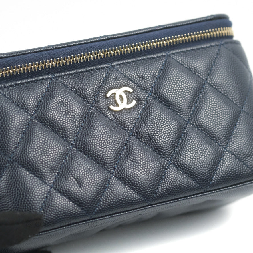 Chanel Vanity with Chain Navy Caviar Gold Hardware