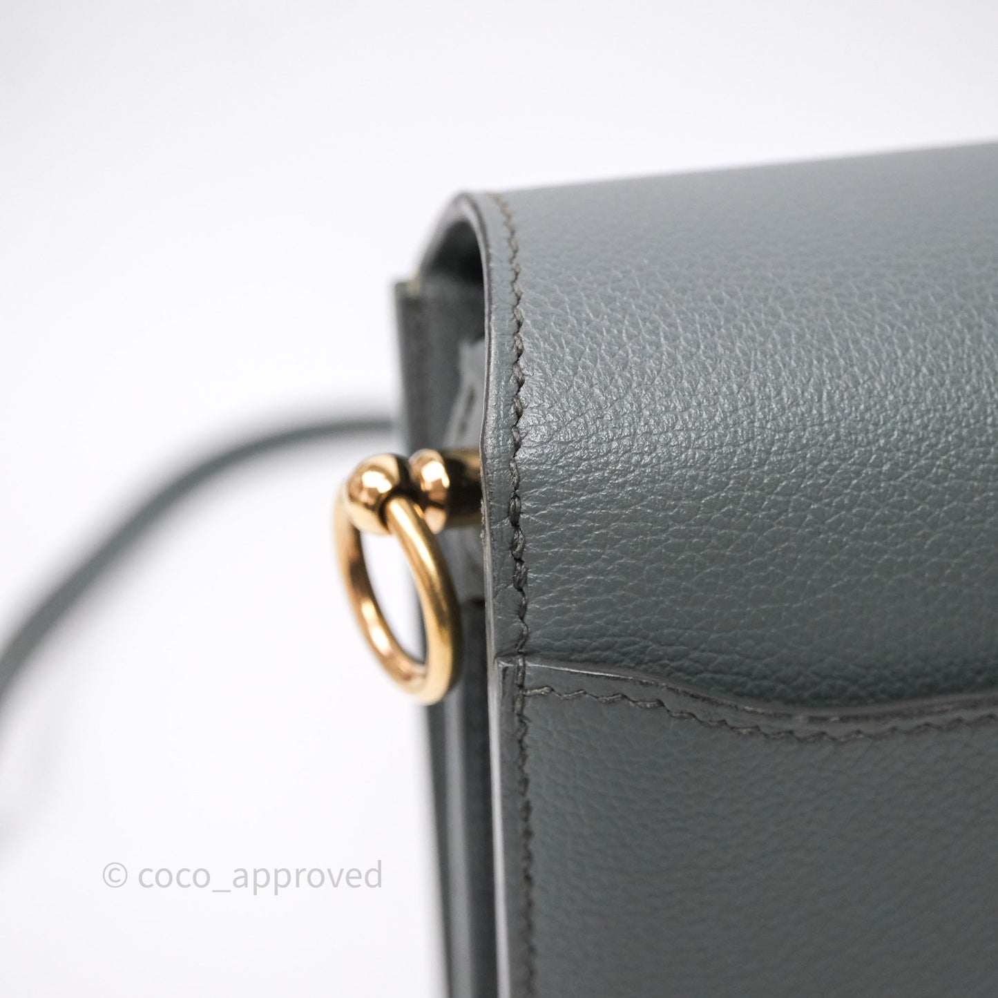 Hermès Roulis Mini 18 Vert Amancde 63 Evercolor Gold Hardware