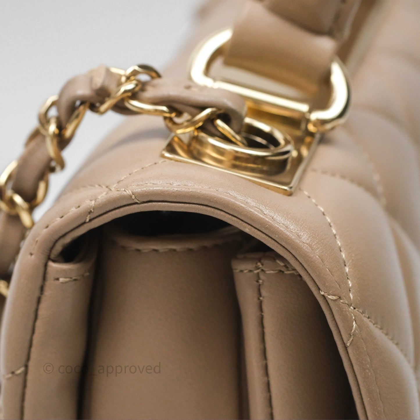 Chanel Small Trendy CC Beige Lambskin Gold Hardware