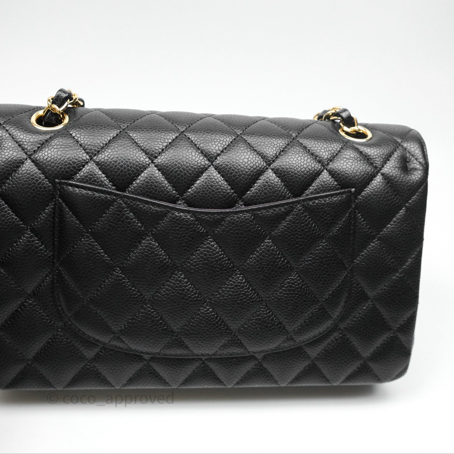 Chanel Classic M/L Medium Flap Quilted Black Caviar Gold Hardware