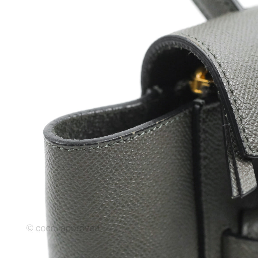 Celine Nano Belt Bag Grey Grained Calfskin Gold Hardware