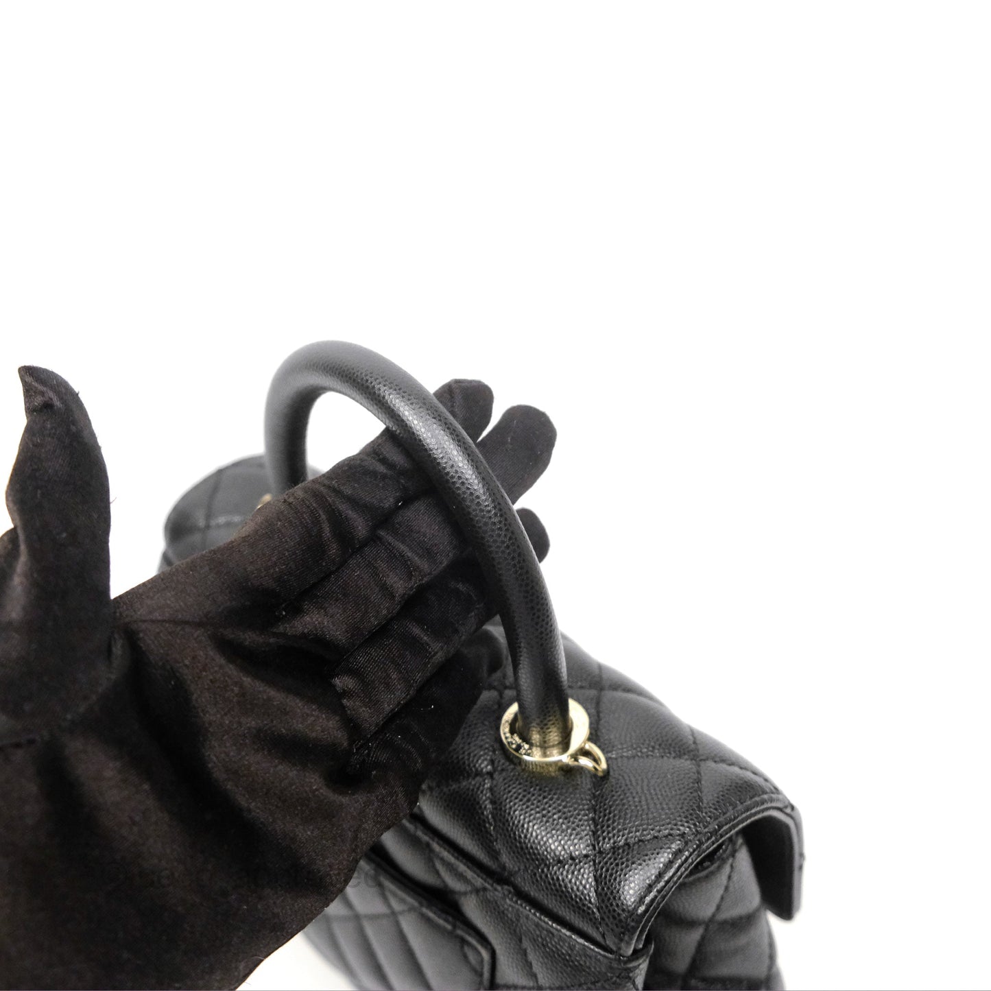 Chanel Small Coco Handle Black Caviar Gold Hardware