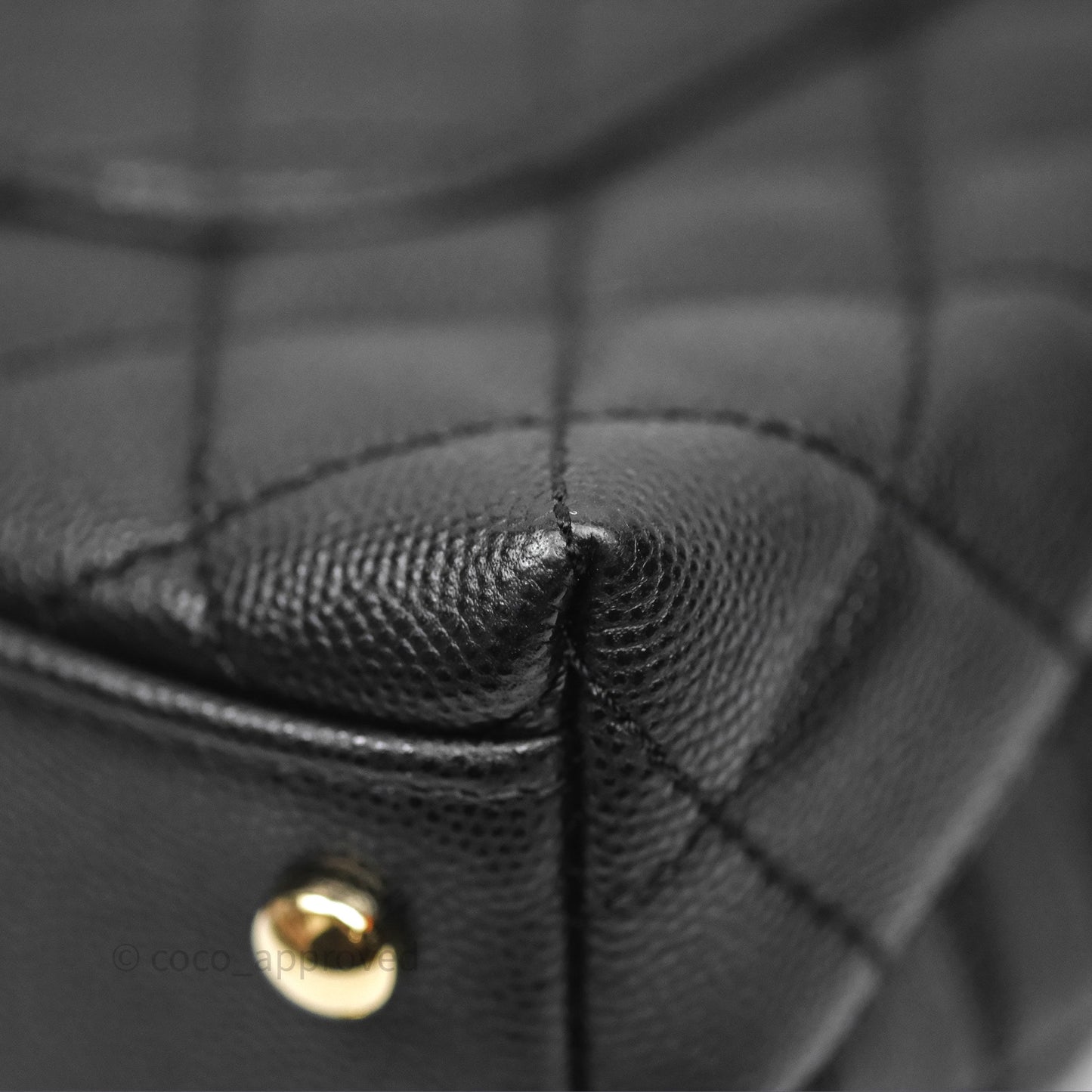 Chanel Small Coco Handle Quilted Black Caviar Gold Hardware