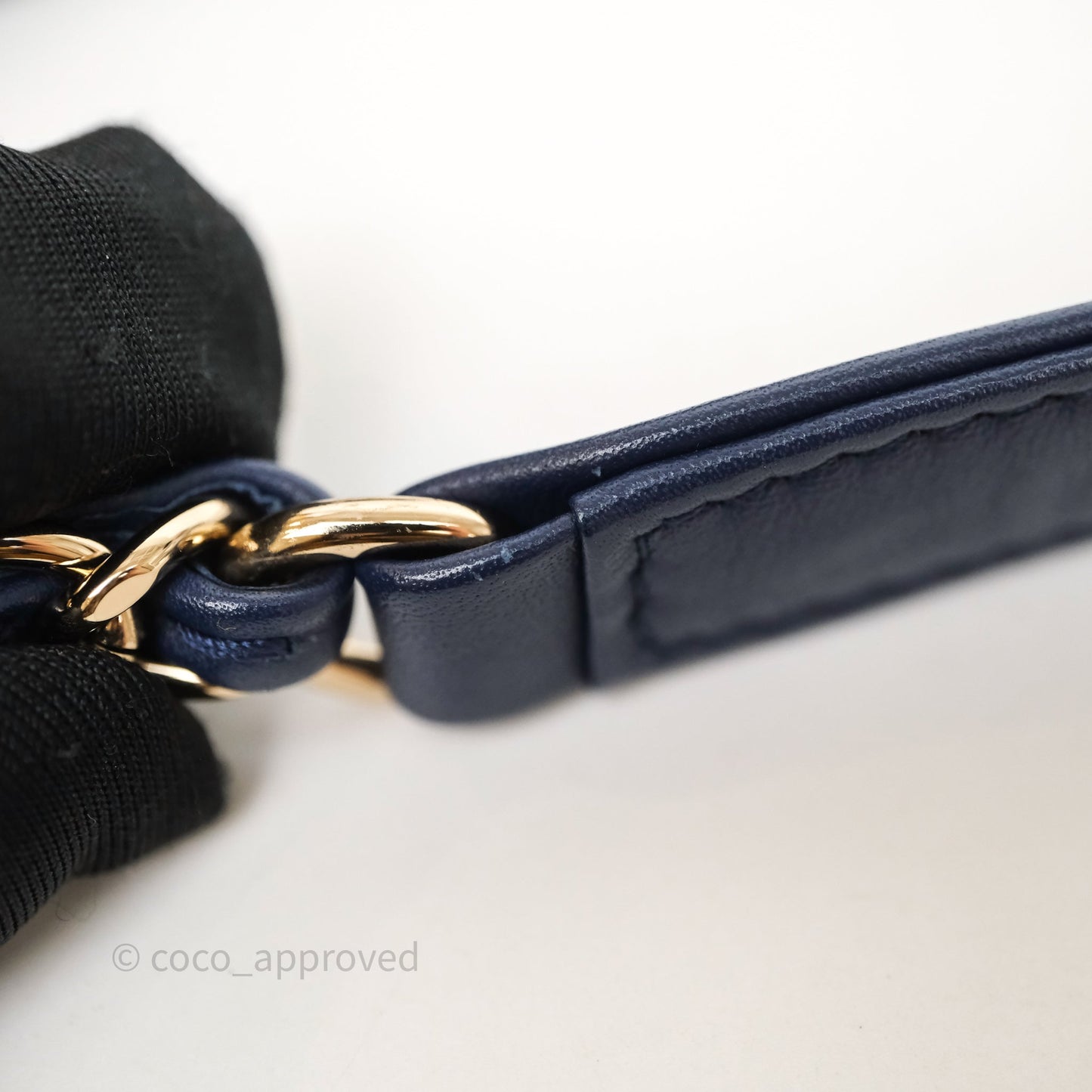 Chanel CC Octagon Camera Case Lambskin Navy Gold Hardware