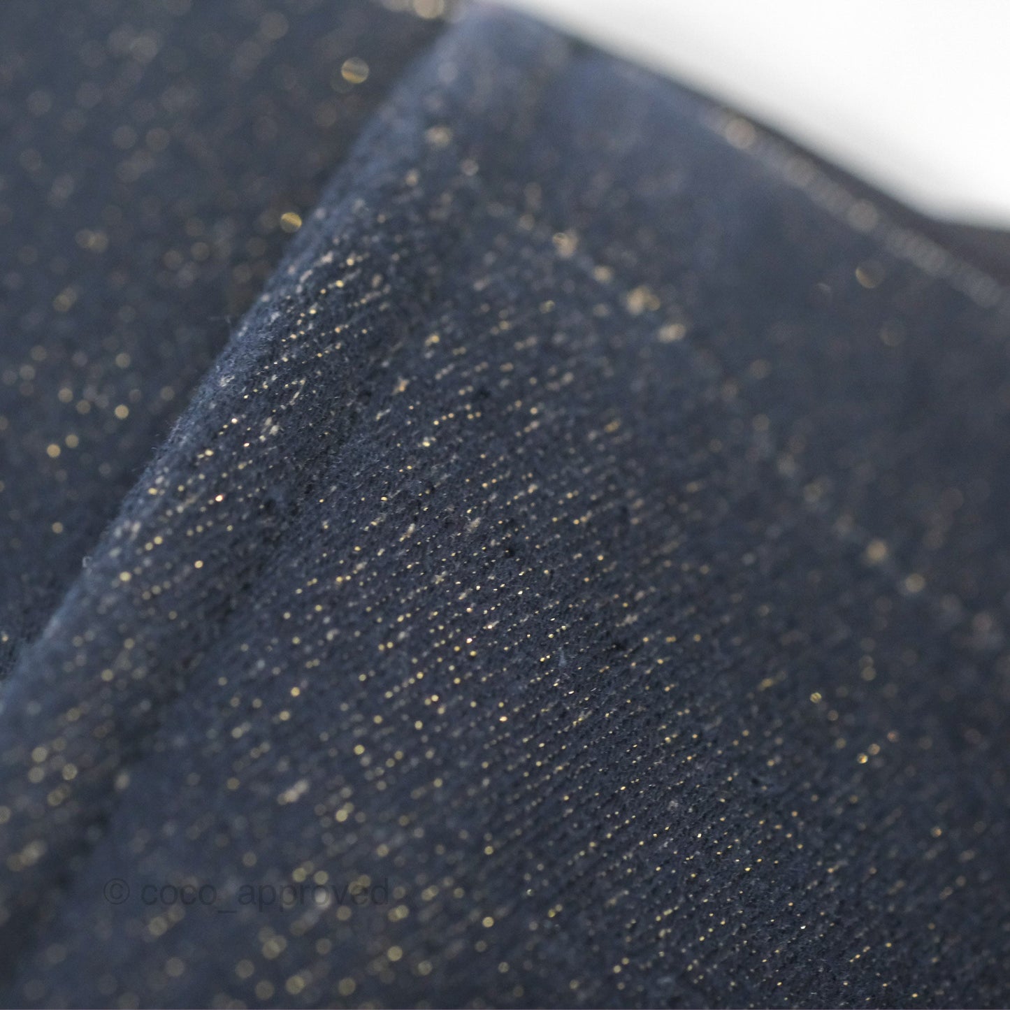 Chanel Large Deauville Navy Glitter Canvas Gold Hardware