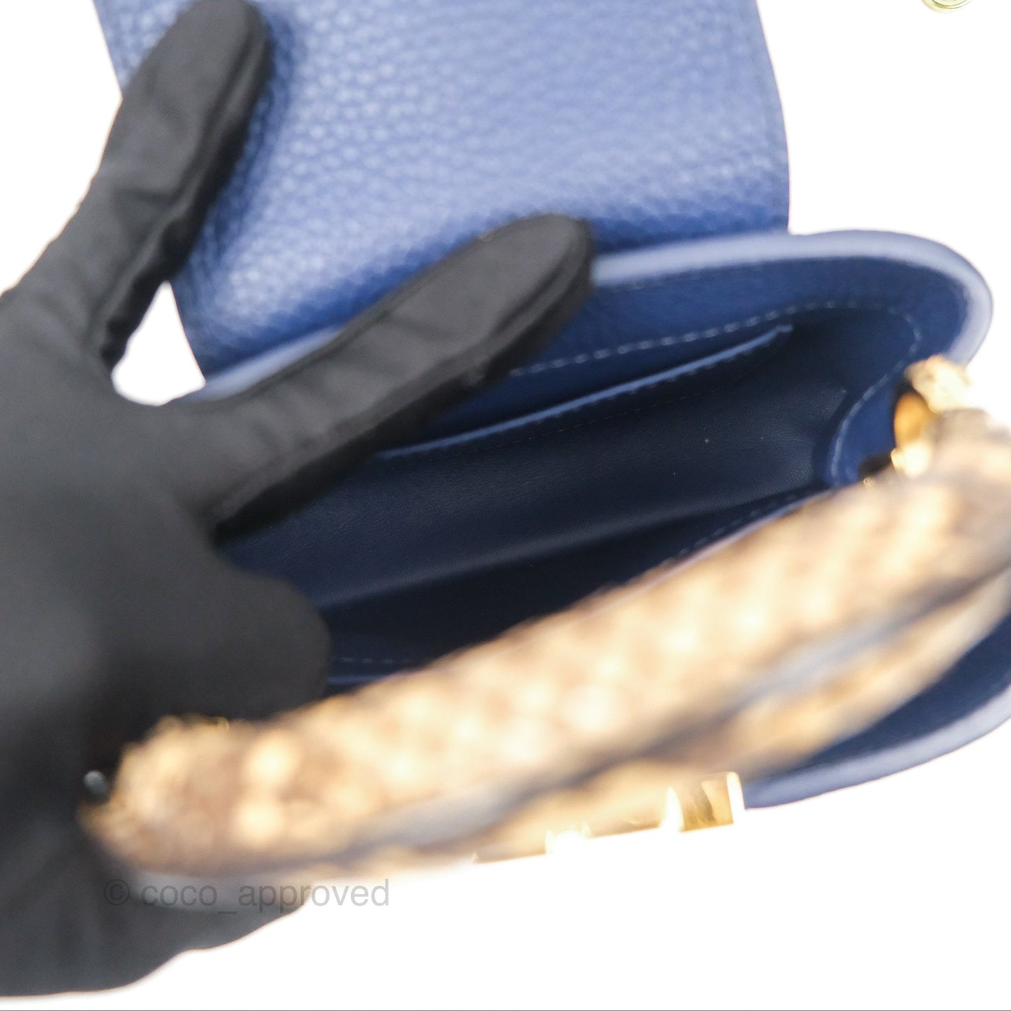Louis Vuitton Capucines Mini Navy in Taurillon Leather and Python Leather